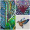 LITMIND Iridescent Glass Mosaic Tiles for Crafts, 240 Pieces 5 Shapes Mixed Stained Glass Sheets, Mosaic Kits for Adults (Iridescent Aqua)